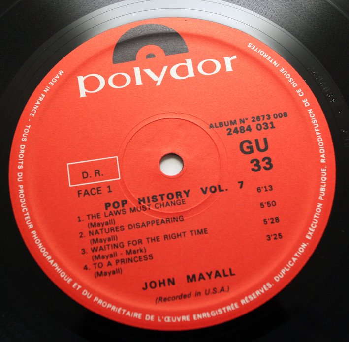 JOHN MAYALL Pop History vol.7 blues rock french 1970 polydor