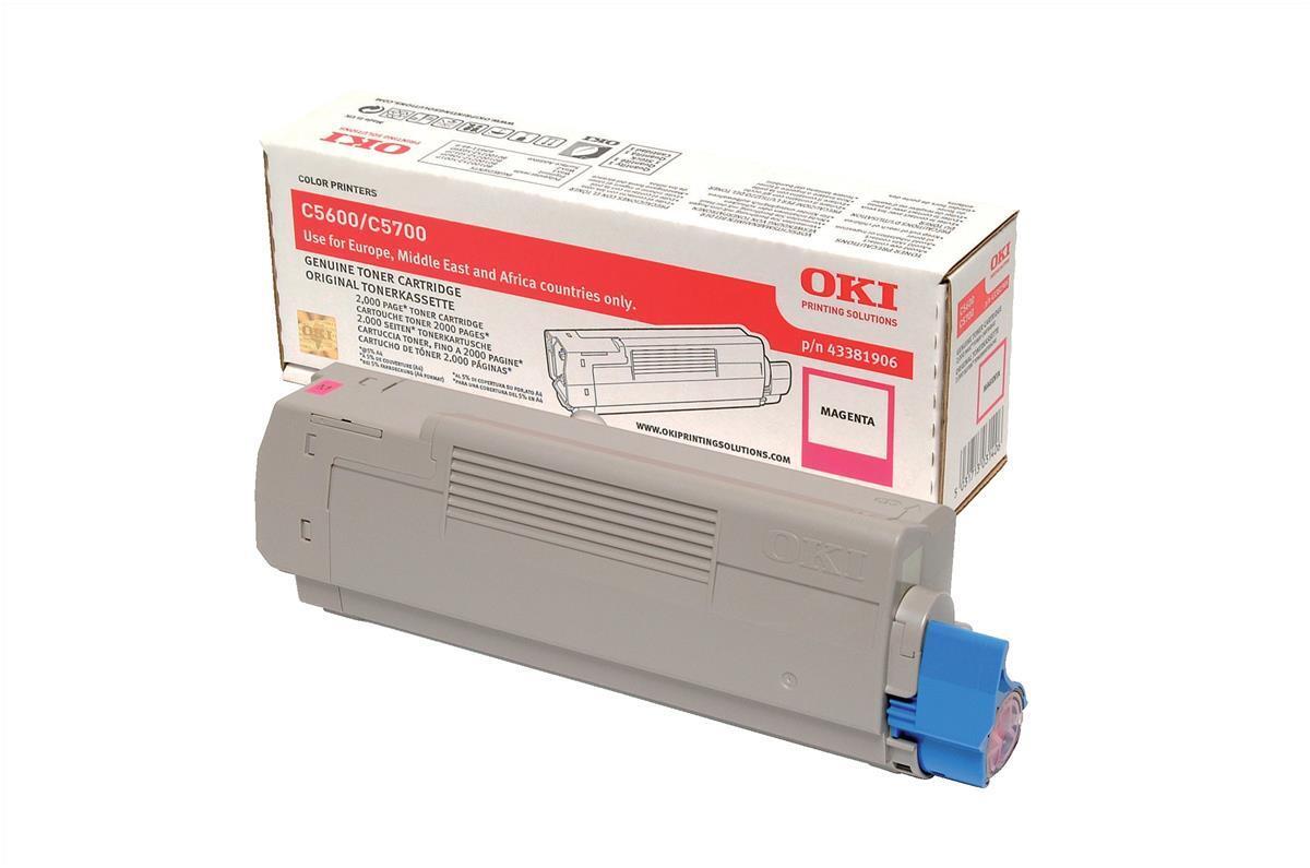 Genuine Oki 43381906 Magenta Toner Cartridge C5600 C5700 A- VAT Inc