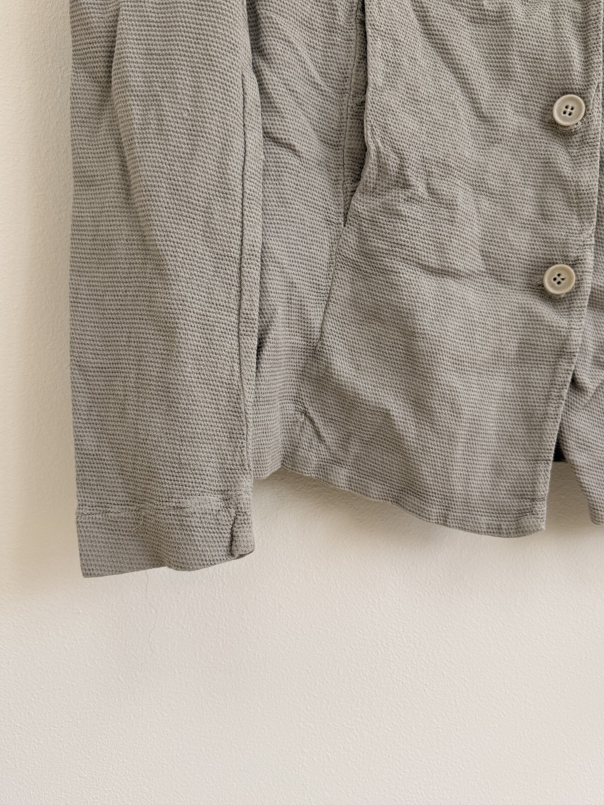 Transit Par Such Gray Textured Button Jacket Size… - image 5