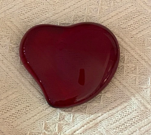 Vintage Elsa Peretti Crystal Red Heart Paperweight Tiffany & Co