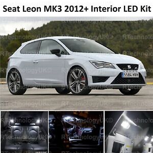 Details Zu Premium Seat Leon 5f Mk3 2012 2018 White Interior Led Xenon Light Kit Bulb St