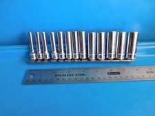 Used Snap On Tools  14 In. Dr. Deep  Metric Socket Set 4mm Thru 15mm