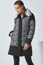 Fabletics Waco Puffer Jacket Uk 12 Black/dark Grey Rrp £109.95 Dh7 Bb 01