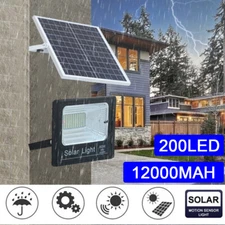 Commercial 200W LED Solar Street Light Outdoor Dusk To Dawn Wall Road Lamp US