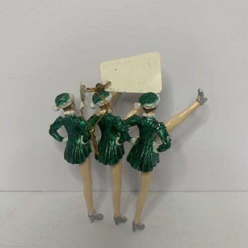 Radio City Christmas Spectacular Rockettes Ornament 3 Kicking In Green 2004 - Picture 3 of 4