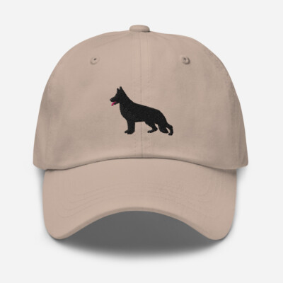 Black German Shepherd Dog Lover Owner Embroidered Dad Hat Cap Clothing Gift 