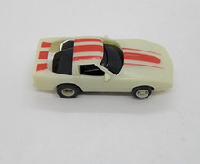 Tyco Nite Glow White w/Red Stripe Chevy Corvette HO Slot Car Glow in the Dark