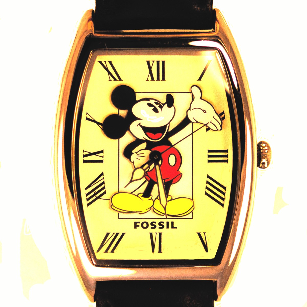 美品 稼働品 FOSSIL フォッシル 腕時計 デジタル アナデジ 箱付き Mickey & Co. Fossil Mans Limited Edition Rectangular, LI