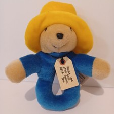 PADDINGTON BEAR Plush Stuffed Baby Toy RATTLE Vintage Eden YELLOW HAT NEW W/TAGS