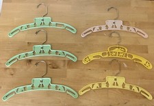 Vintage 1970s Pastel Green Yellow Purple Nursery Humpty Dumpy Baby Hangers