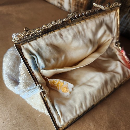 Borsa vintage Ed Robinson anni 50 vetro perline fatta a mano in Belgio borsa da sera pochette - Foto 12 di 14