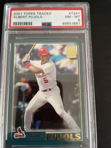 2001 Topps Traded ALBERT PUJOLS Rookie #T247 PSA 8 HOF RC Cardinals Card