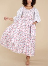 LOVESHACKFANCY Analia Cotton Voile Long Dress Size Small