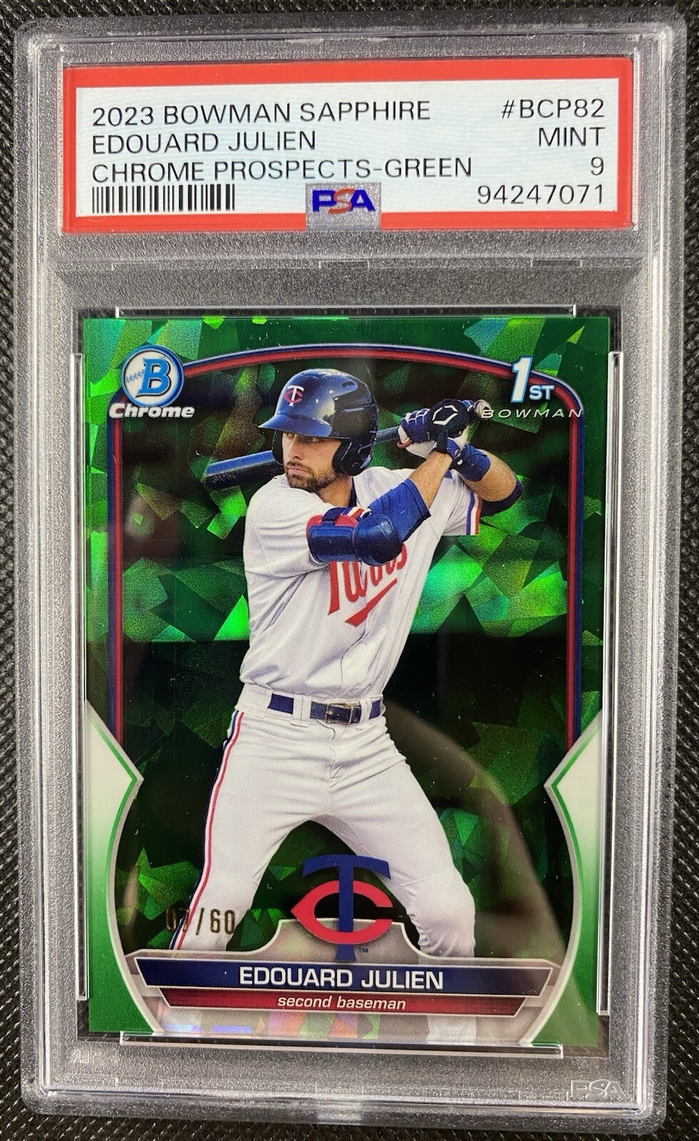 2023 Bowman Chrome Sapphire Edouard Julien Green Refractor 1st /60 #BCP-82 PSA 9