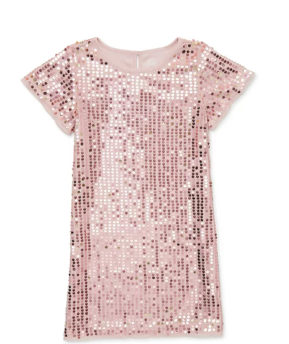 Wonder Nation Girls Beige Sequin Dress Size XLarge (14-16) PLUS Holidays Shiny - Picture 10 of 12