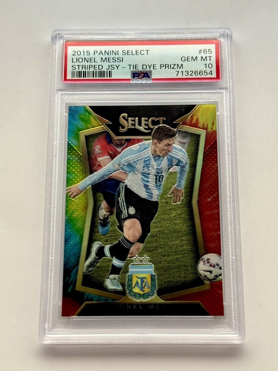 2015-16 Panini Select Lionel Messi Tie Dye Prizm #d /30 PSA