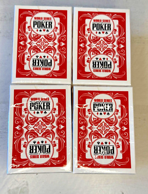 Set of 20 RED Decks World Series of Poker  Plastic Cards *