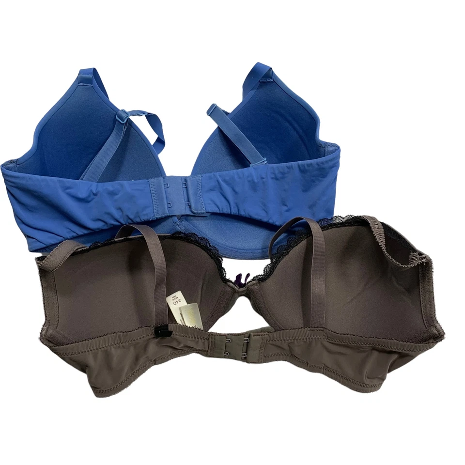 Lote de 2 sujetadores Gilligan & O'Malley talla 34D azul/gris con aros favoritos y push-up Foto 2 de 4