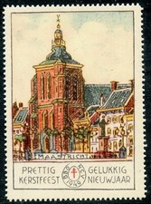 PAYS BAS ERINNOPHILIE TIMBRE VIGNETTE PRETTIG GELUKKIG KERSTFEEST NIEUWJAAR 1949