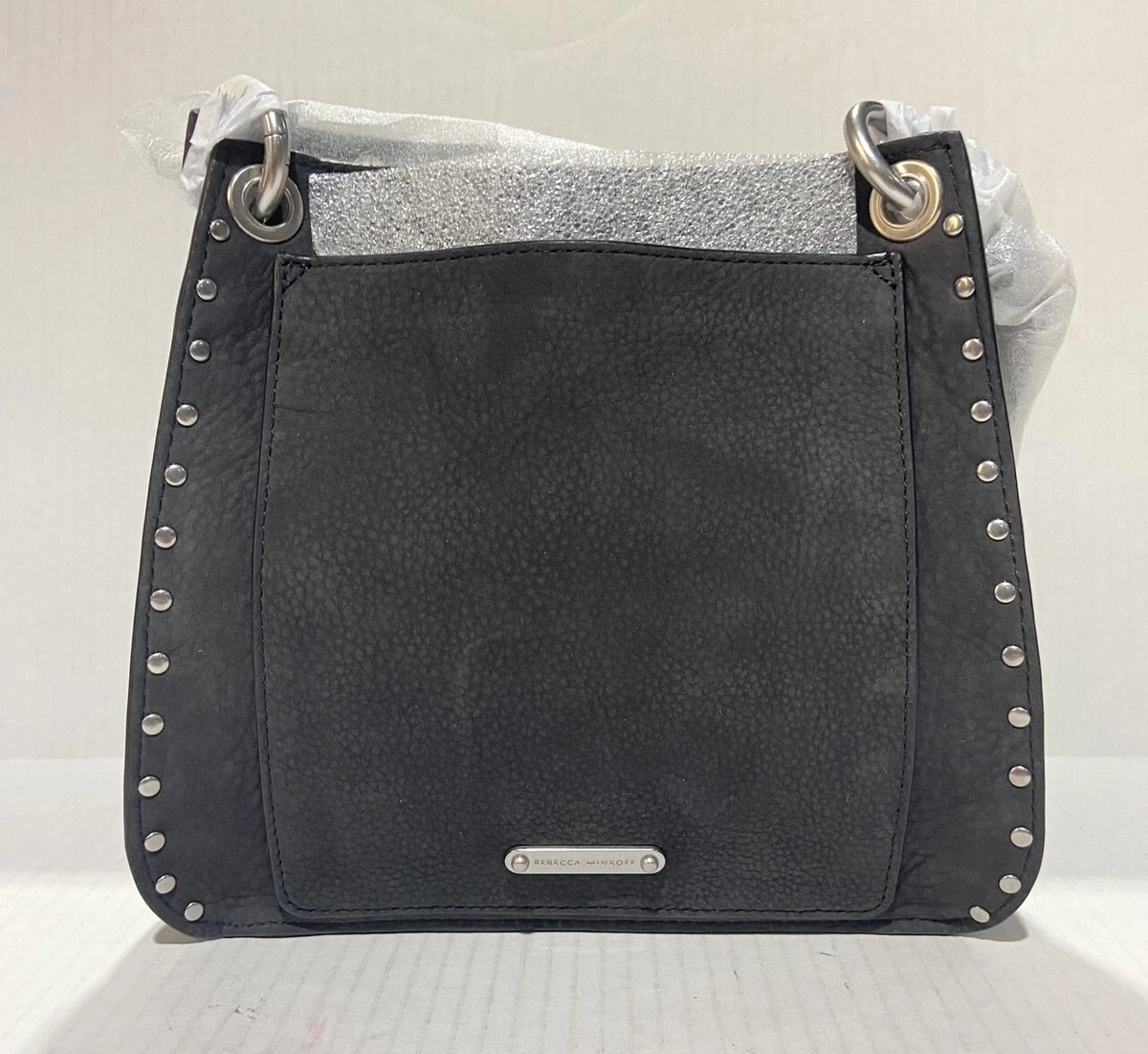 River island black studded oversized slouch chain bag sale