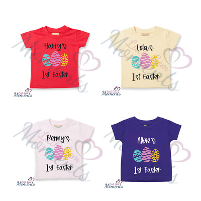 Personalised Baby's 1st Easter T-shirt. Easter Outfit. Custom Baby Easter Tee