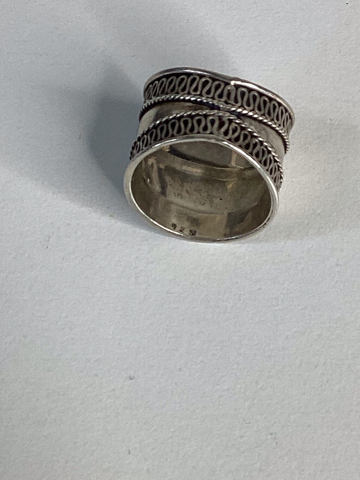 925 Sterling Silver Ring Wide Statement Swirl Sou… - image 6
