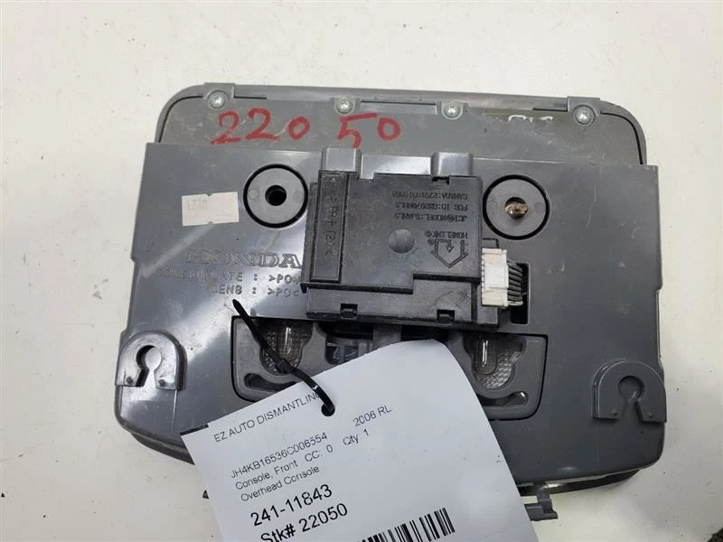 2005-2006, Acura RL, consola techo delantero, n.º de parte: 36600-SJA-A01ZB Foto 3 de 4