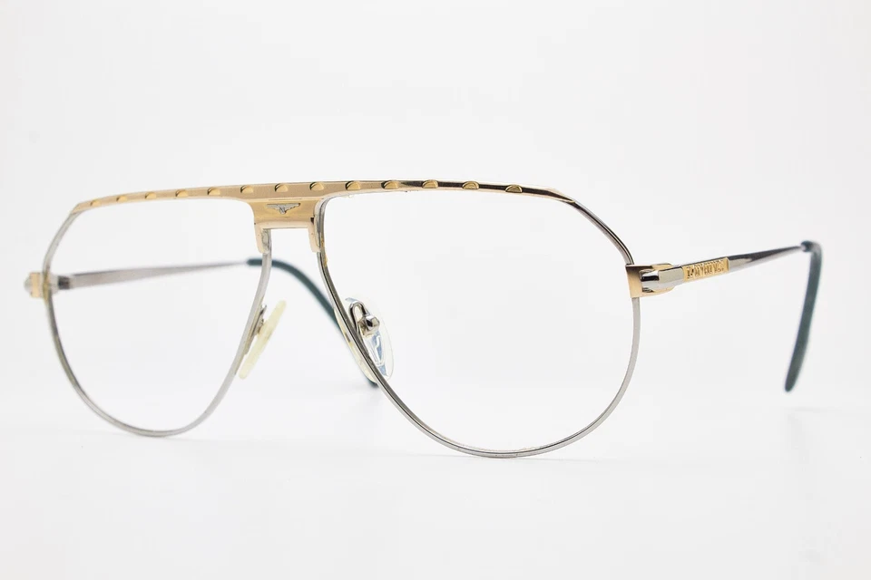 Gafas de aviador doradas vintage de los años 80 LONGINES METZLER 0151 marco de titanio puro Foto 4 de 4