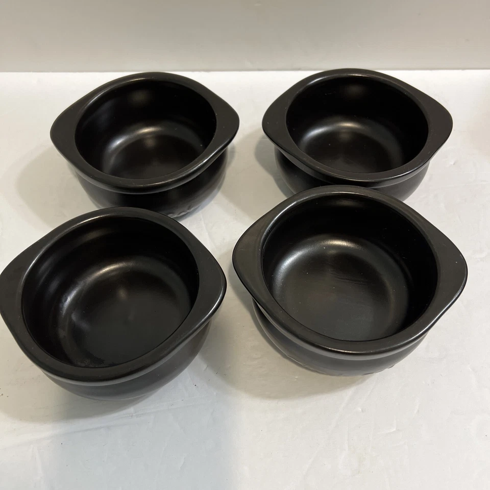 Conjunto de 4 tigelas de sopa de argila preta para panela de crocodilo - Imagem 3 de 4