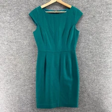 Pim & Larkin Dress Women S Small Blue Sheath Midi Zipper Lined Wool Sleeveless