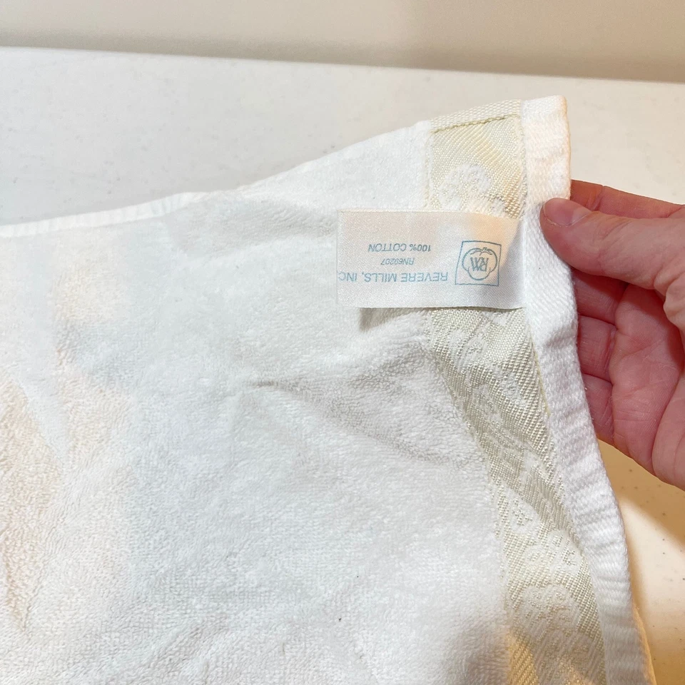 Revere Mills Toalla de Mano Blanca Floral 100% Algodón Rectángulo Moderno Foto 4 de 4