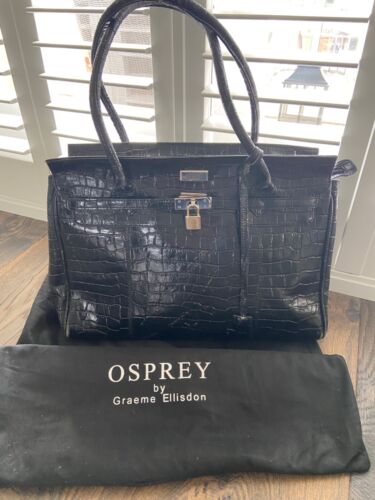 OSPREY Leather Mock Croc Large tote bag (Please read details for defects) - Foto 1 di 15