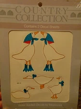 Meyercord Vintage Water Applied Decals Transfers Country Geese Ducks New NOS