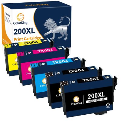 5-Pack 200XL Ink replacement for Epson Expression Home XP-310 400 410 WF-2540