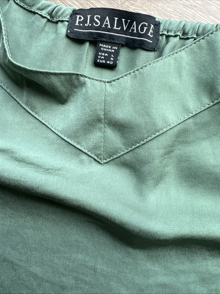 NUEVO CON ETIQUETAS PJ SALVAGE Mujer Talla L Cami Camisola Top Verde Salvia Nueva Correa Ajustable Foto 4 de 4