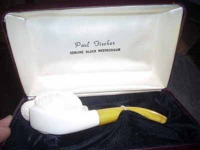 Paul Fischer Block Meerschaum Tobacco Pipe With Metal Case