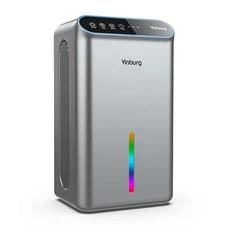 Dehumidifier, 85 OZ Water Tank, (800 sq.ft) with Colors LED Light - Gray