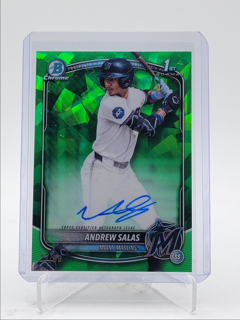 ANDREW SALAS 2025 BOWMAN CHROME 1ST SAPPHIRE GREEN B AUTO /99 Q3967