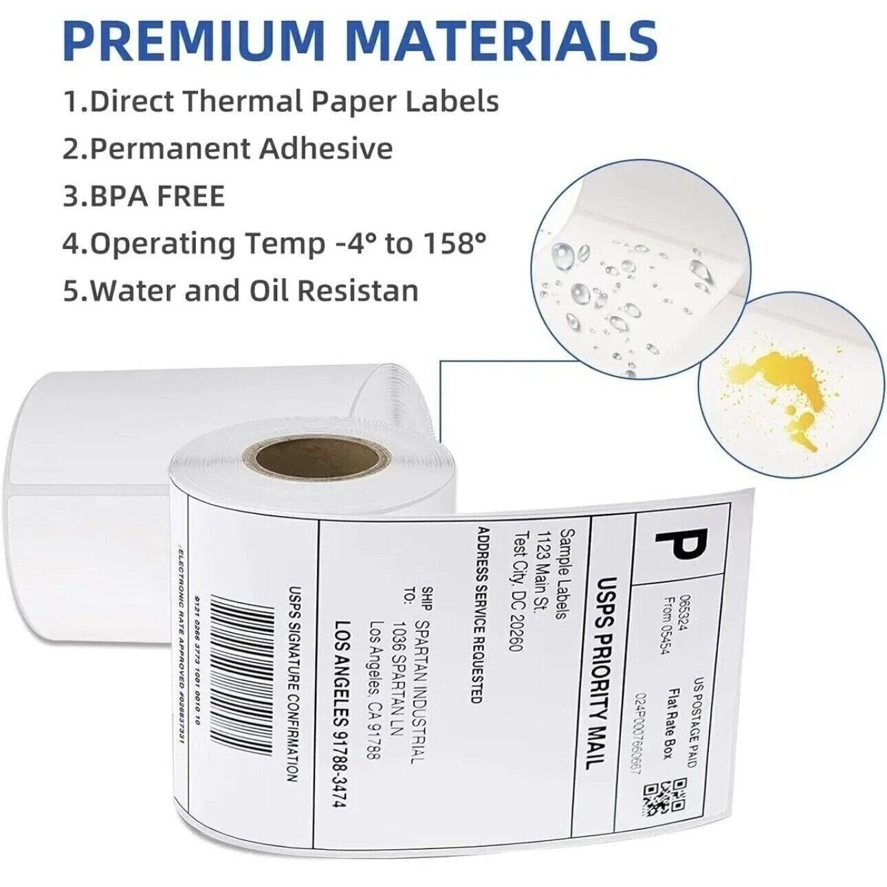 4 Rolls label 4x6 Direct Thermal Shipping 1000 labels Zebra Eltron ZP450 2844