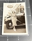 1940s Woman FORD CAR Dealership Neon SIGN Vtg Snapshot PHOTO