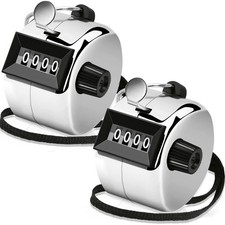 Decymis 2 Pack Clicker Counter, Metal Hand Tally Counter Clicker, 4 Digit Mechan
