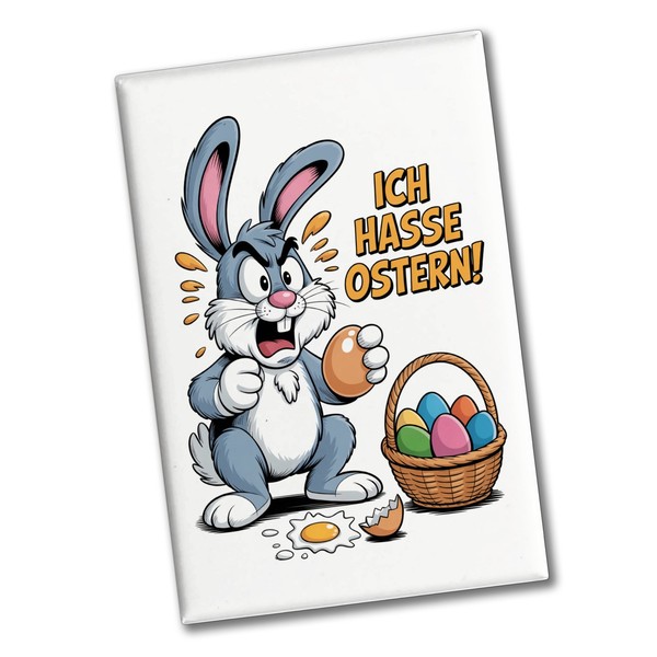 Ich Hasse Ostern Souvenir Souvenir Magnet Mit Gestresstem Osterhasen-image
