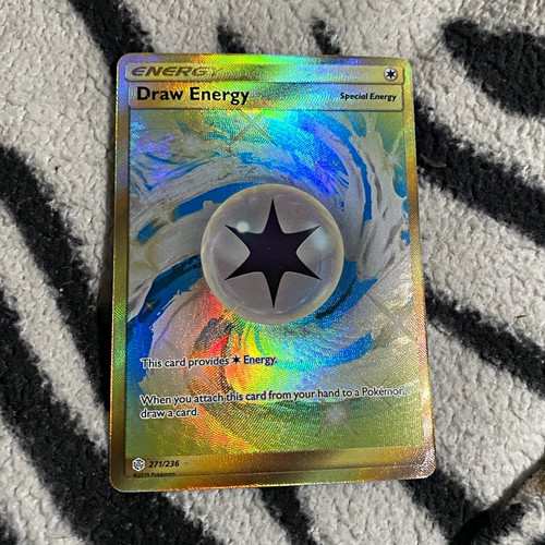 Pokemon Draw Energy 271/236 SM Cosmic Eclipse Secret Rare Holo Full Art ENG 2019