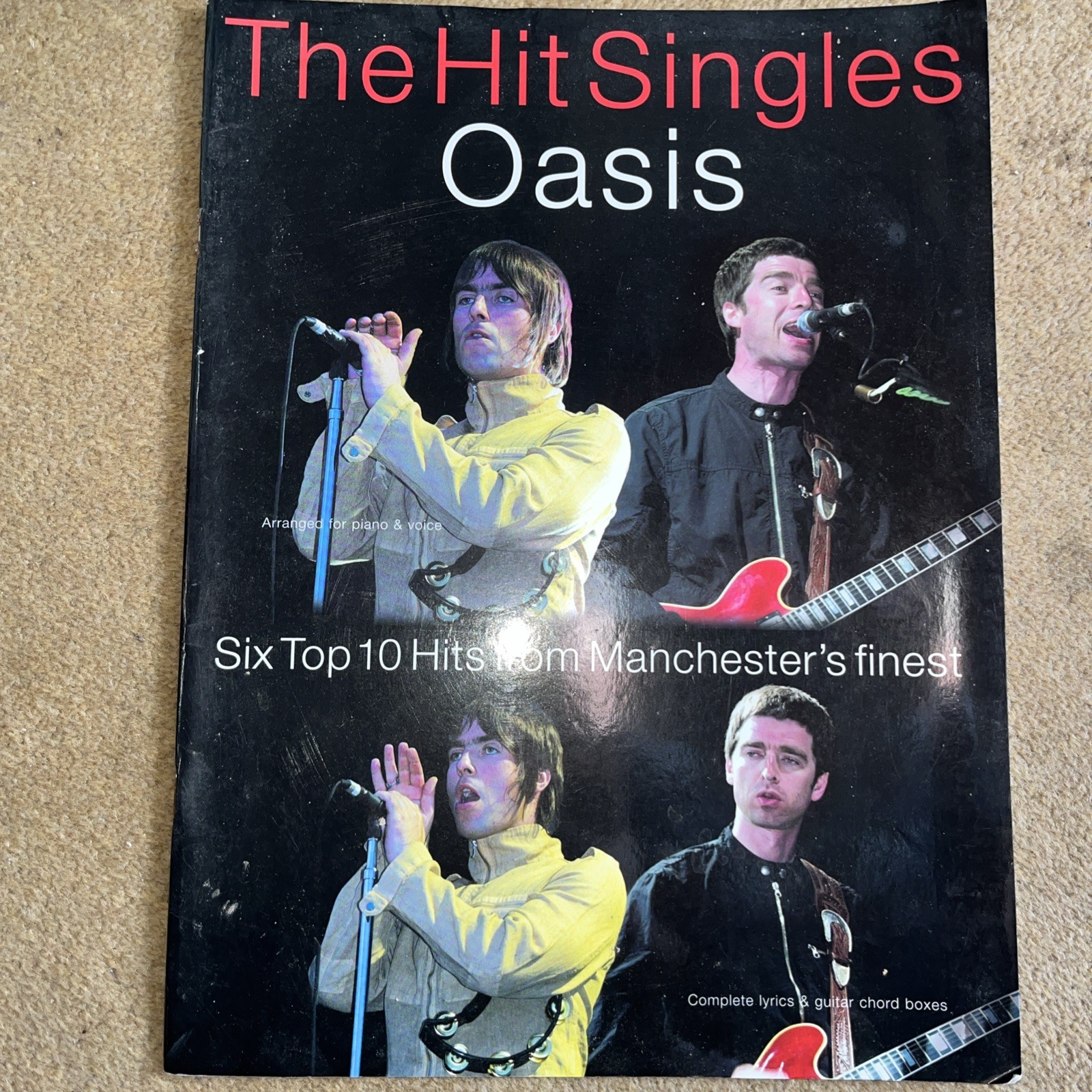 ""Oasis"": The Hit Singles for Piano Voice Guitar 6 Songs Book Sheet Music Score
