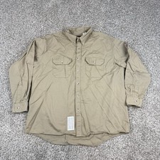 Bulwark FR Button Shirt Mens XL Beige Tan Workwear Flame Resistant CAT 2