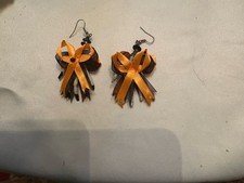 Halloween Orange Black Jack O Lantern Ghost Necklace Pierced Dangle Earrings NWT