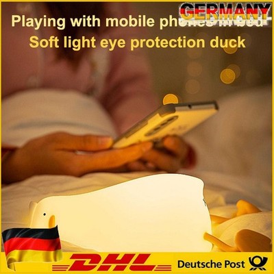LED Night Light - Dimmable Bedside Nursery Touch Lamp for Kids Lying Duck Shape
