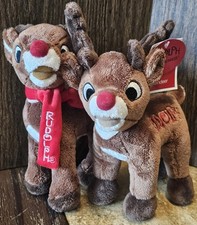 Two Brand New Rudolph the Red Nosed Reindeer Plushes 2008  2009 Dan Dee W Tags