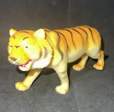 Vintage Boley Brand Tiger Rubber Plastic Animal Figure Safari Toy