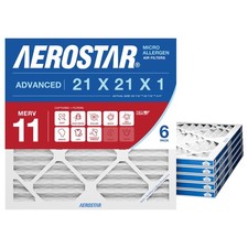 21x21x1 MERV 11 Air Filter, 6 Count, ACTUAL SIZE 20.88 x 20.88 x 0.75 , HVAC...